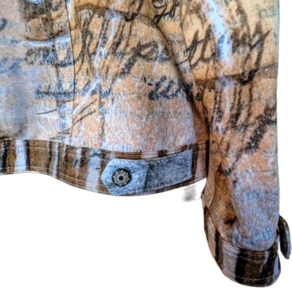NWOT Simply Art by Dolcezza - Abstract Printed Button up Lightweight Jacket - Picture 4 of 7
